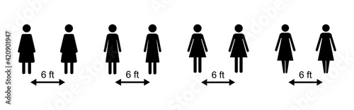 Social distancing icon set. social distance icon. self quarantine sign