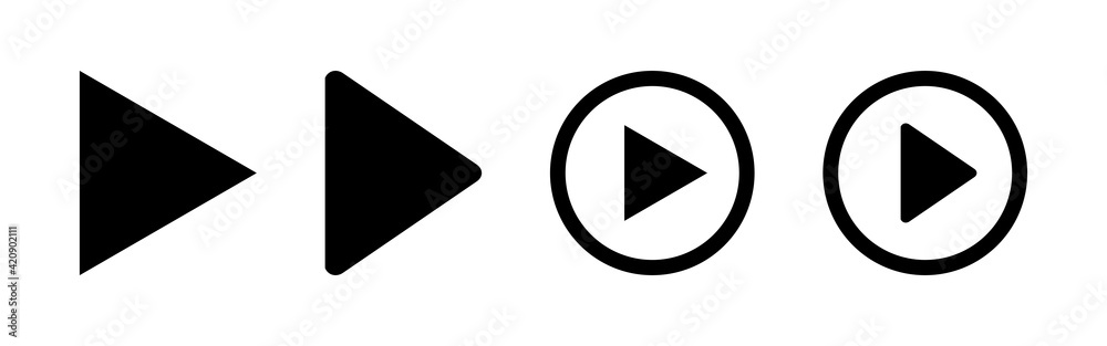 Play Icon set. Play button vector icon Play Icon set. Play button vector icon