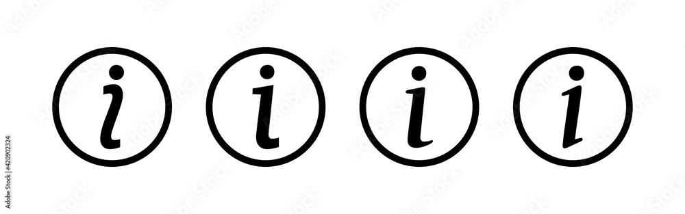 Info sign icon set. about us icon vector. Faq icon Info sign icon set. about us icon vector. Faq icon