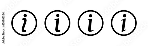 Info sign icon set. about us icon vector. Faq icon