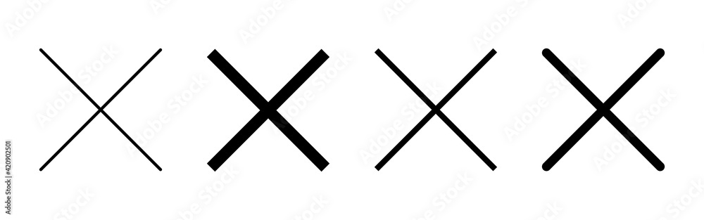 Close icon set. Delete icon vector. cross sign Close icon set. Delete icon vector. cross sign