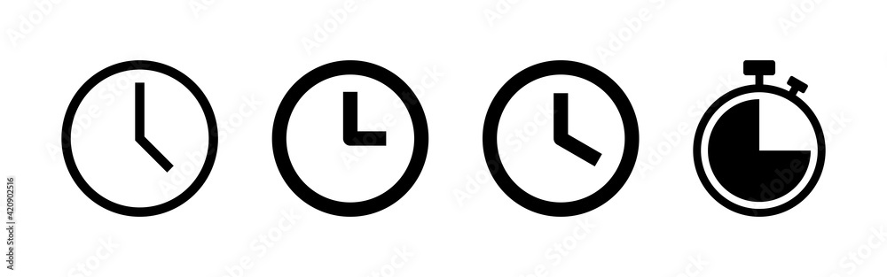Clock icon set. Time icon vector. watch icon symbol Clock icon set. Time icon vector. watch icon symbol