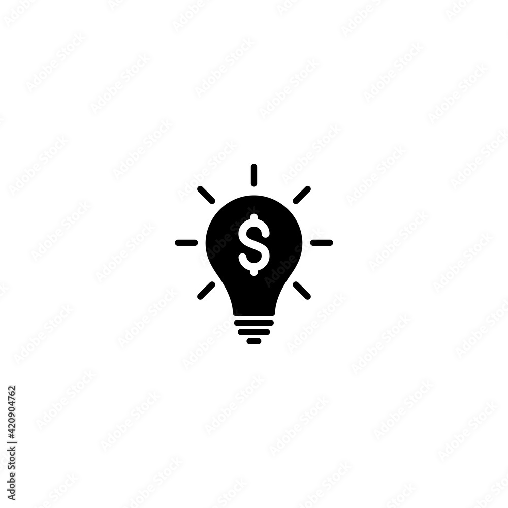 Light Bulb with dollar symbol vector for computer, web and mobile app Light Bulb with dollar symbol vector for computer, web and mobile app