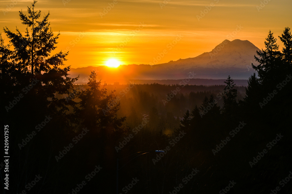 Mt Rainier Sunrise at Overlook Park
