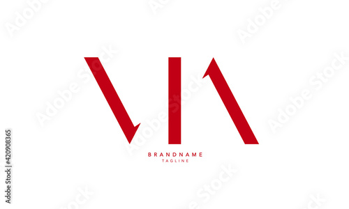 Alphabet letters Initials Monogram logo VIA, VI, IA