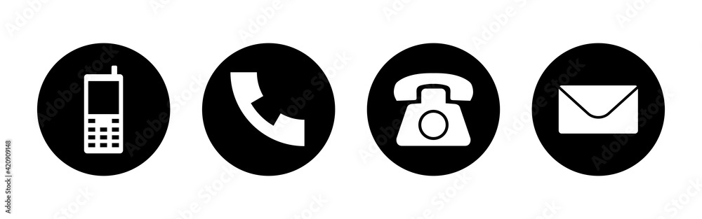 Contact us icon set. web icon set. business card contact information icon. phone icon set Contact us icon set. web icon set. business card contact information icon. phone icon set