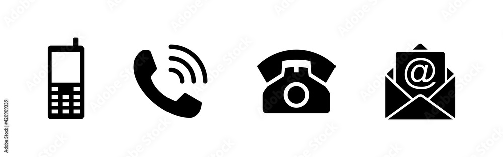 Contact us icon set. web icon set. business card contact information icon. phone icon set Contact us icon set. web icon set. business card contact information icon. phone icon set