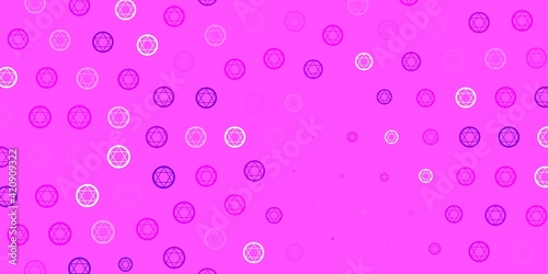 Light Pink vector pattern with magic elements.