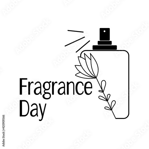 Fragrance Day, Contour bottle with perfume and floral element