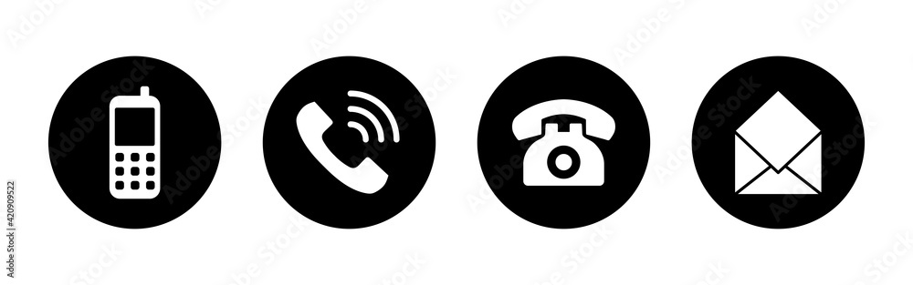 Contact us icon set. web icon set. business card contact information icon. phone icon set Contact us icon set. web icon set. business card contact information icon. phone icon set