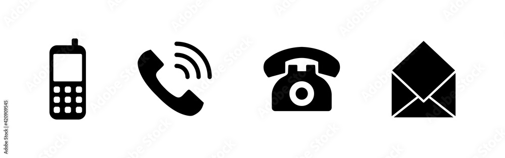 Contact us icon set. web icon set. business card contact information icon. phone icon set Contact us icon set. web icon set. business card contact information icon. phone icon set
