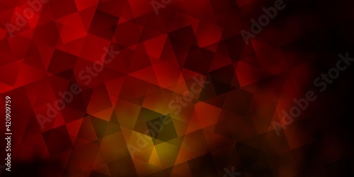 Dark Orange vector pattern with polygonal style with cubes.