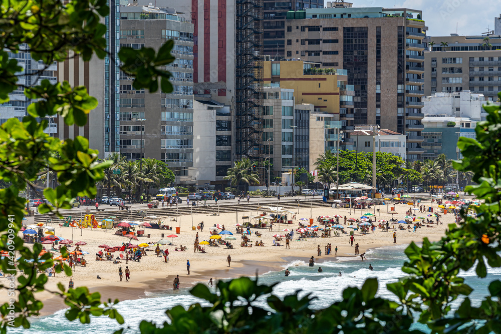Obraz premium City of Rio de Janeiro, Leblon beaches. Brazil.