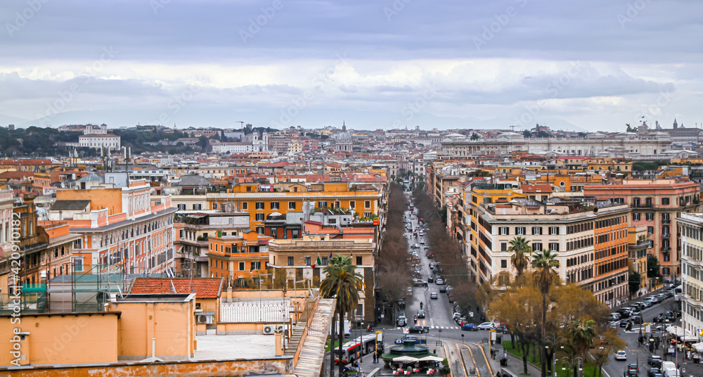 Roofs of the city of Rome from the Vatican