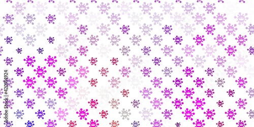 Light Multicolor vector backdrop with virus symbols.