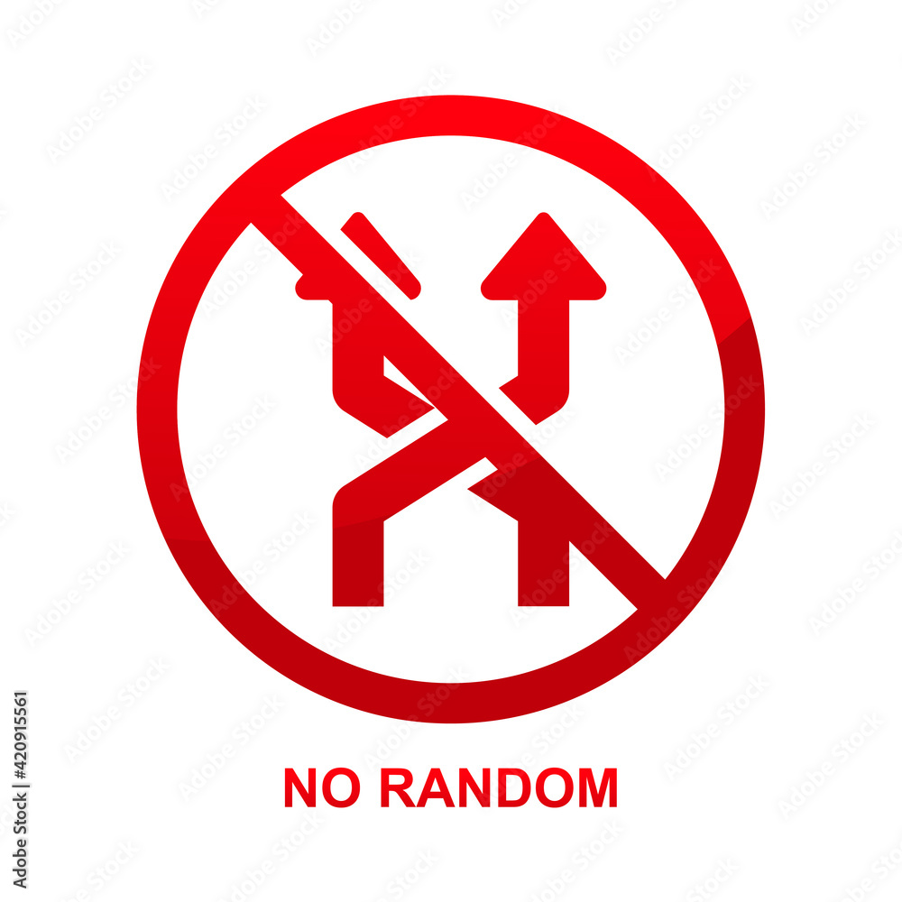 No random sign isolated on white background vector illustration.