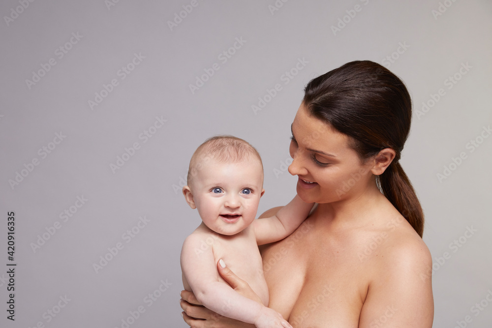 Portrait of mother and baby Portrait of mother and baby