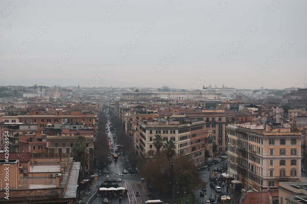 Vista panorámica de la ciudad de Roma, Italia