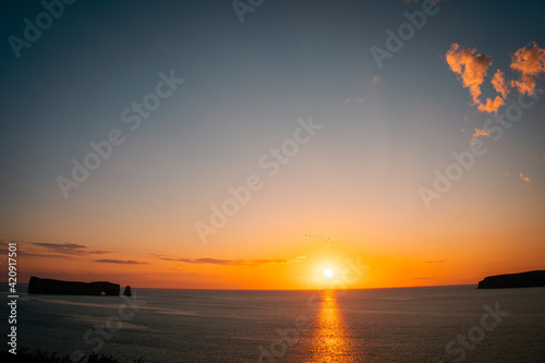sunset over the sea