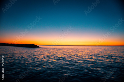 sunset over the sea