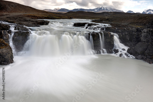 Gullfoss waterfall, a series of cascades on the Hvita  river, Hrunamannahreppur, Iceland photo