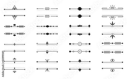 Set of text box thin line. Border elegant decor text contour. Graphic decorative element in art deco, retro style, floral ornament design for book page text, card, menu. Isolated vector illustration