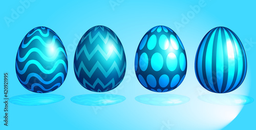 happy easter holiday celebration banner flyer or greeting card with decorative eggs horizontal