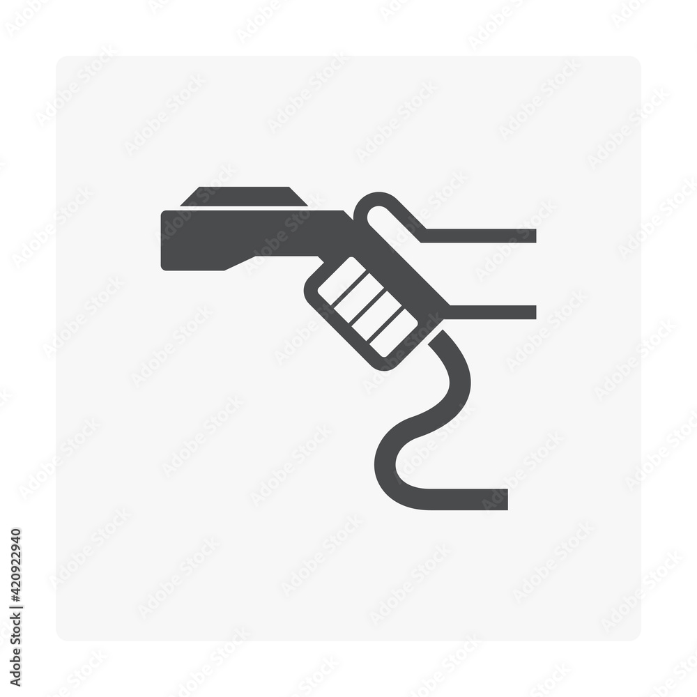 Charger connector (J plug) and cable for electric vehicle vector icon. Tool for charging station point to recharge or supply power energy to battery. Eco clean technology for hybrid engine or EV cars. Charger connector (J plug) and cable for electric vehicle vector icon. Tool for charging station point to recharge or supply power energy to battery. Eco clean technology for hybrid engine or EV cars.