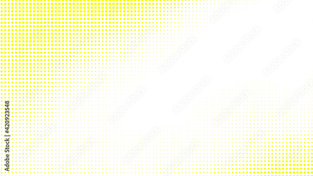 Dots halftone white yellow color pattern gradient texture with technology digital background. Dots pop art comics with summer background. Dots halftone white yellow color pattern gradient texture with technology digital background. Dots pop art comics with summer background.