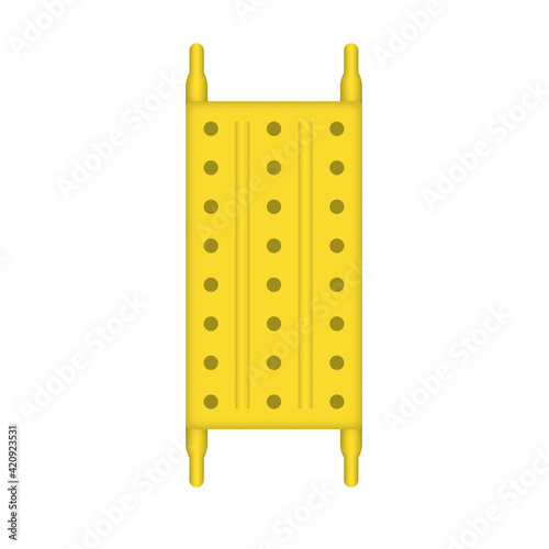 Board decking vector design. Also called steel plank, metal deck and catwalk. Part of scaffolding system. Safety equipment for walking on stage, temporary work platform of high building construction.
