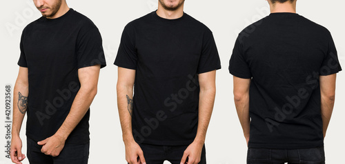 Good-looking man in a t-shirt for design print photo