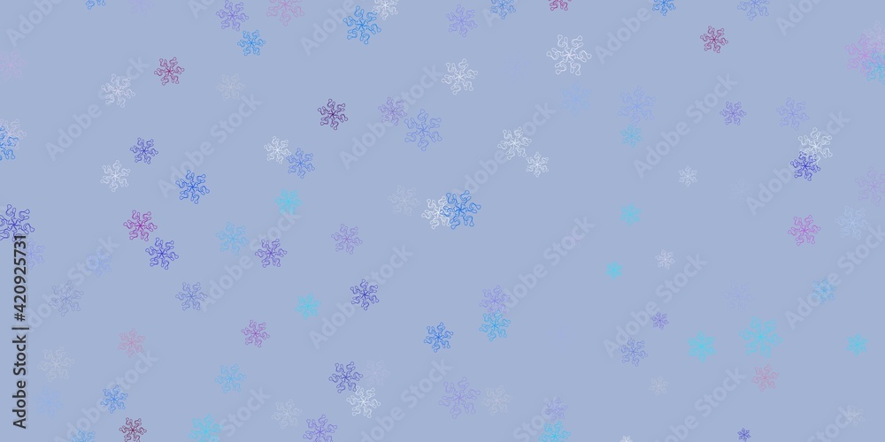 Light pink, blue vector doodle texture with flowers. Light pink, blue vector doodle texture with flowers.