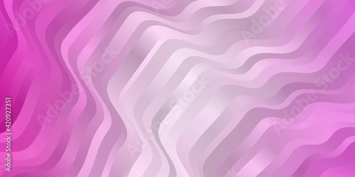 Light Pink vector pattern with curved lines.