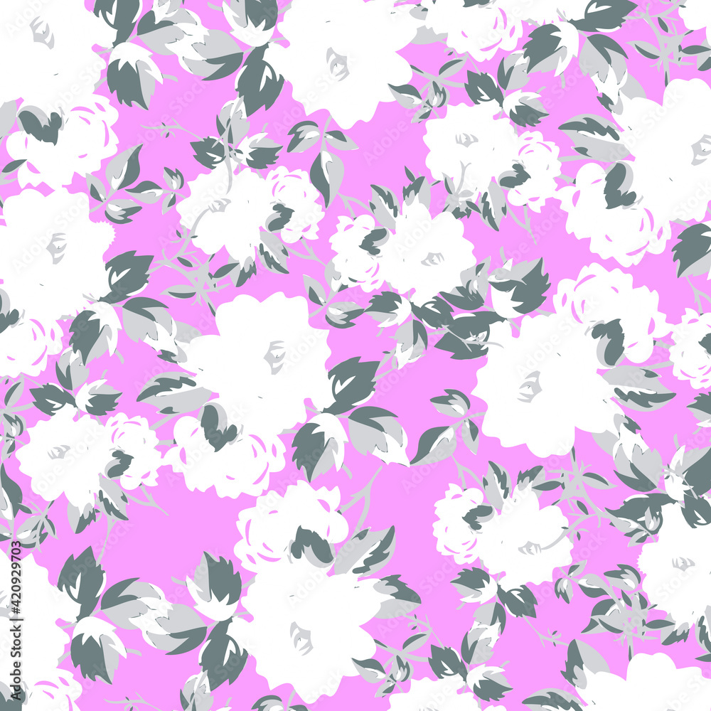 Floral seamless pattern  For textile, wallpapers, print, wrapping paper. Vector stock illustration.