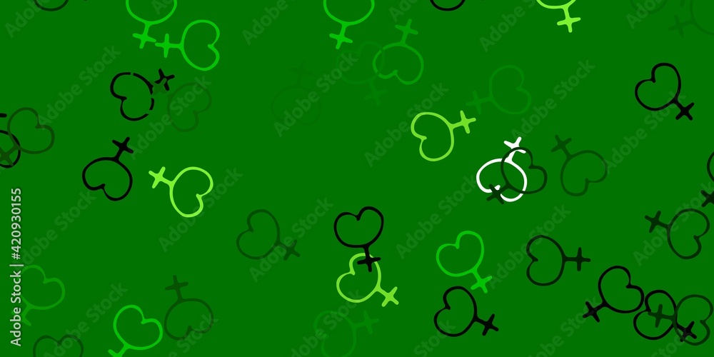 Light Green vector background with woman symbols. Light Green vector background with woman symbols.