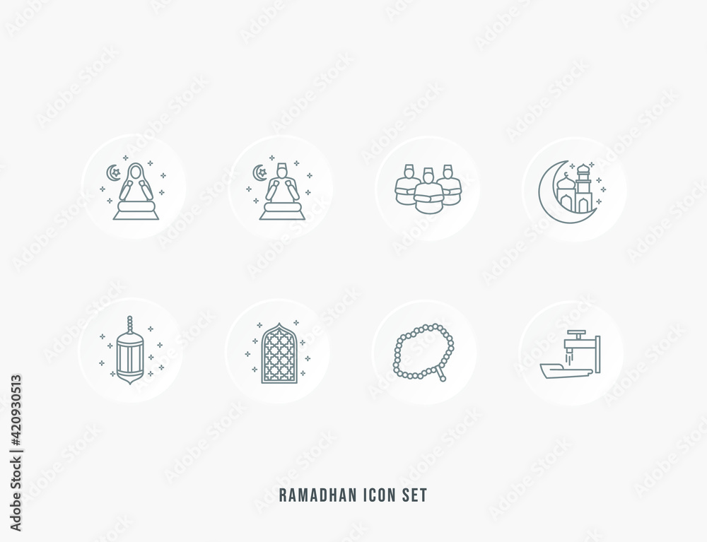 Ramadan Icon Set Islami Theme Ramadan Icon Set Islami Theme