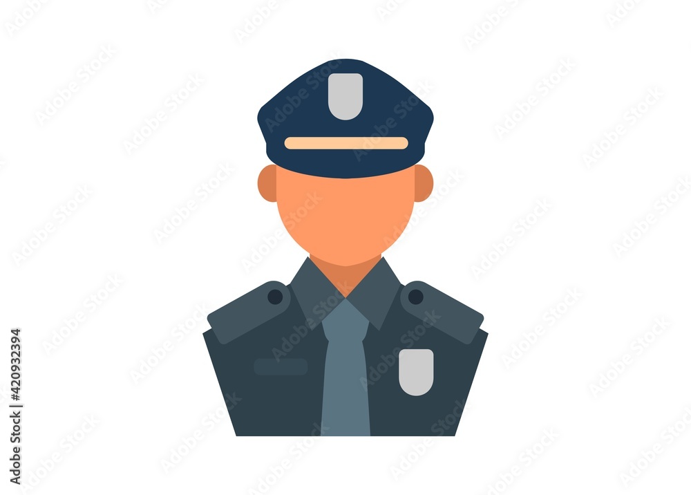 Police officer figure. Simple flat illustration. Police officer figure. Simple flat illustration.