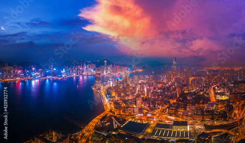 Hong Kong panoramic view landscape