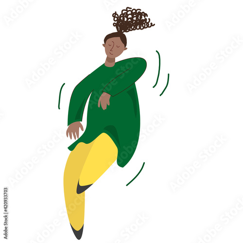 World dance day vector concept. Cartoon women character dancing. 