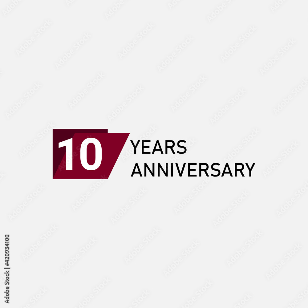 10 Years Anniversary Celebration Vector Template Design Illustration