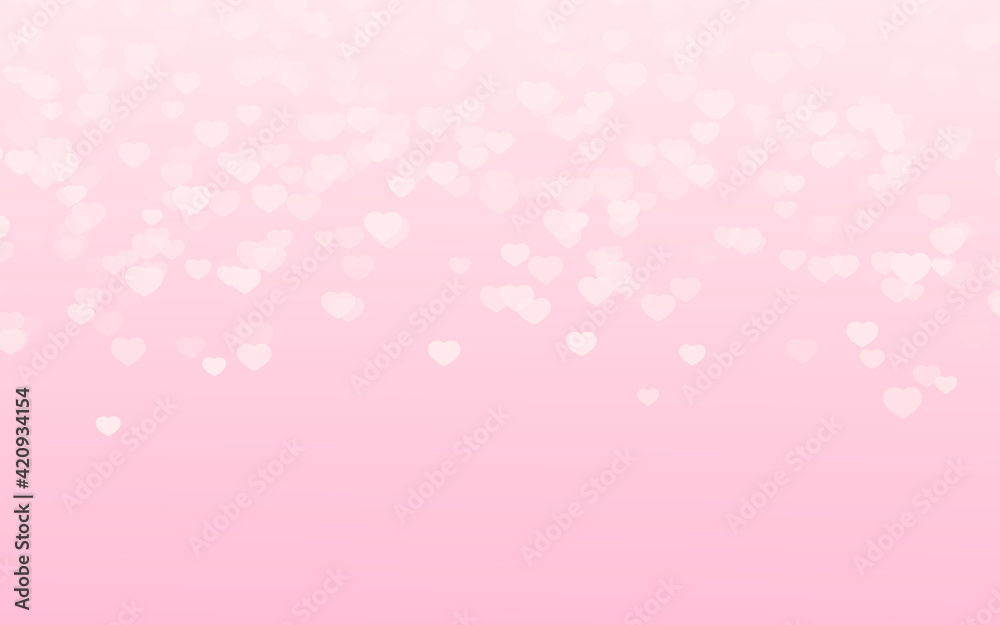 Valentine day pink hearts on pink background.