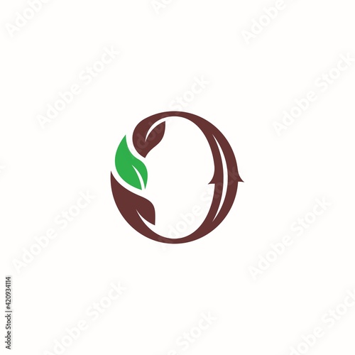Letter O With Leaf Logo. Green leaf logo icon vector design. Landscape design, garden, Plant, nature and ecology vector. Editable file © RK151 Berthoud