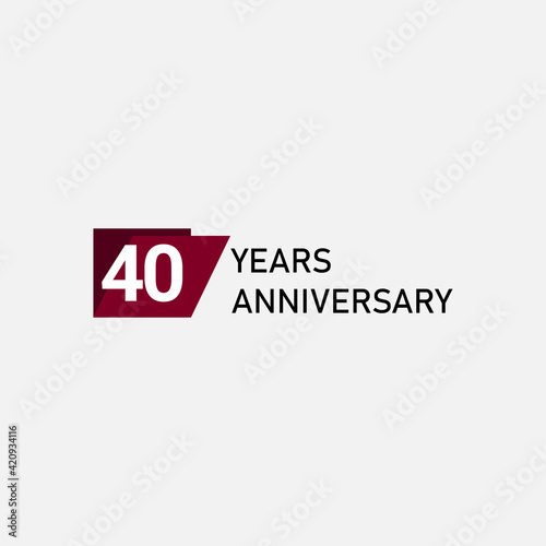 40 Years Anniversary Celebration Vector Template Design Illustration