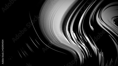 Abstract white black background with waves luxury. 3d illustration, 3d rendering.