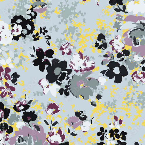 Floral seamless pattern  For textile, wallpapers, print, wrapping paper. Vector stock illustration.