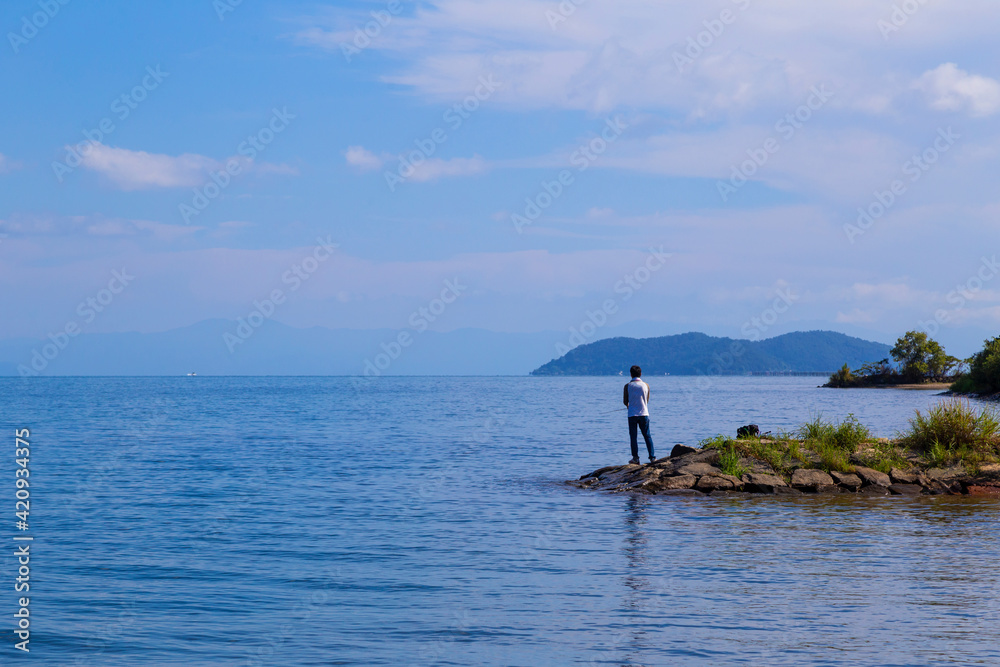 Fototapeta premium Lake biwa, Shiga prefecture, Japan