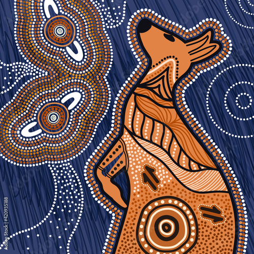 Aboriginal kangaroo dot painting