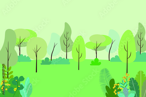Vector illustration background with nature idea. This design introduces another level of nature, especially focus on the trees.