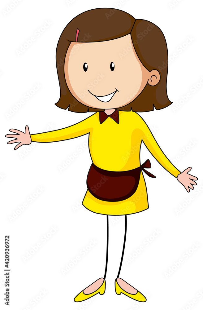 Female houseworker cartoon character Female houseworker cartoon character