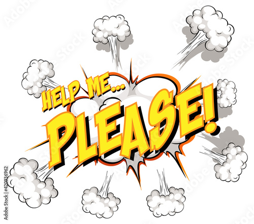 Comic speech bubble with help me please text
